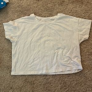 White Lululemon cropped tshirt